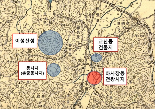 )하남 동사지 인근 유적분포도