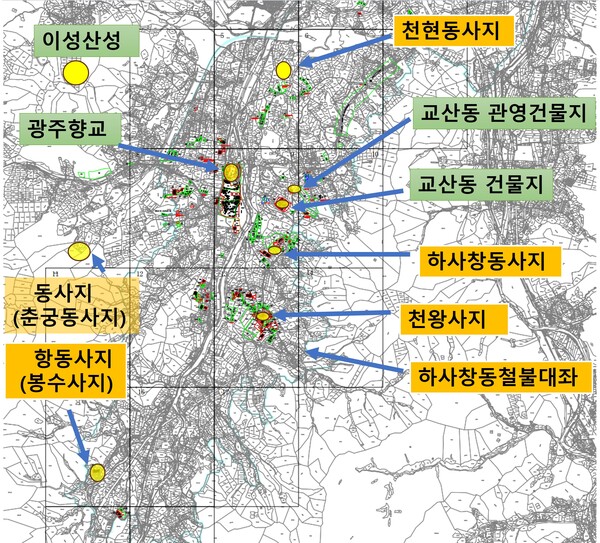 교산지구 일대 유적현황